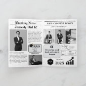 Moderne Zeitung Minimalistischer Uni-Abschluß Einladung (Innenseite)