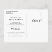 Moderne Zeitung zur Hochzeit von Schriftzeichen Re Ankündigungspostkarte (Rückseite)