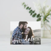 Moderne Zeitung zur Hochzeit von Schriftzeichen Re Ankündigungspostkarte (Stehend Vorderseite)