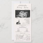 Moderne Zeitungs-Zeitstrahl-Hochzeitsprogramm (Vorderseite)
