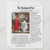 Moderne Zeitungsausgabe gerade verheiratet Ankündi Einladung (Rückseite)