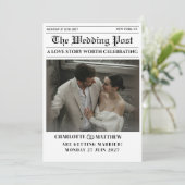 Moderne Zeitungsfoto Schwarz-Weiß-Hochzeit Programm (Stehend Vorderseite)