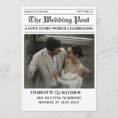 Moderne Zeitungsfoto Schwarz-Weiß-Hochzeit Programm (Vorderseite)
