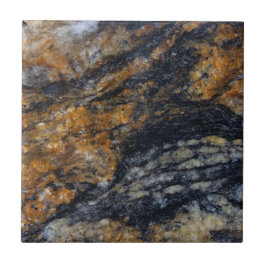 Moderne Zen Black and Gold Quartzite Kristallprint Fliese