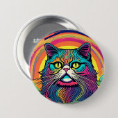 Moderne Zen Cat Button (Vorne & Hinten)