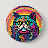 Moderne Zen Cat Button (Vorderseite)