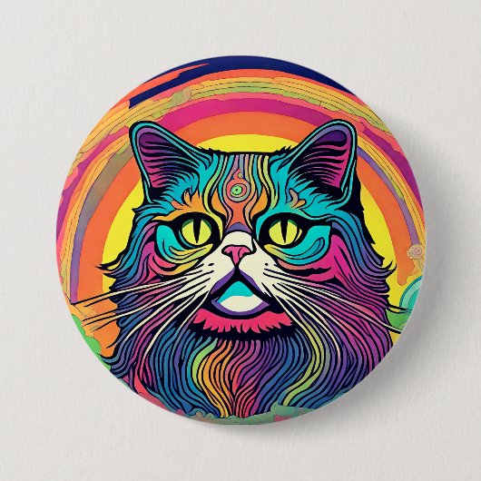 Moderne Zen Cat Button (Vorderseite)