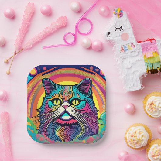 Moderne Zen Cat Pappteller (Party)