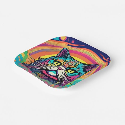 Moderne Zen Cat Pappteller (Gewinkelt)