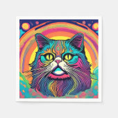 Moderne Zen Cat Serviette (Vorderseite)