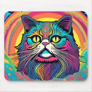 Moderne Zen-Katze  Mousepad