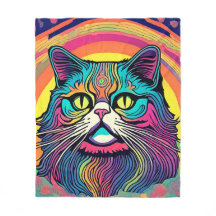 Moderne Zen-Katzen-Flanelldecke