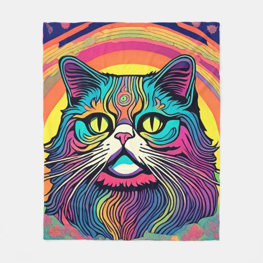 Moderne Zen-Katzen-Flanelldecke Fleecedecke (Vorderseite)