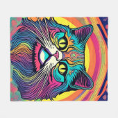 Moderne Zen-Katzen-Flanelldecke Fleecedecke (Vorderseite (Horizontal))
