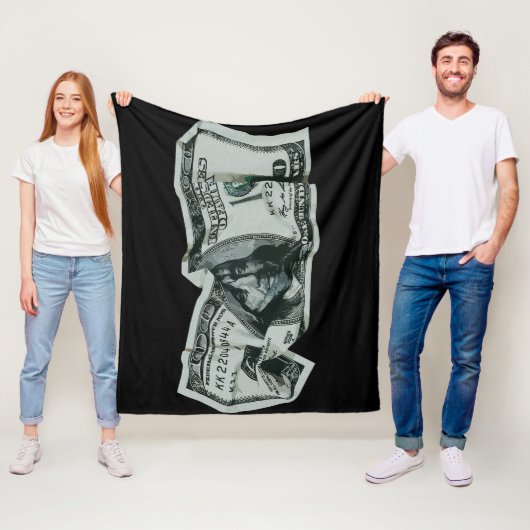 Moderne zerknitterte 100-Dollar-Schein-Gestaltung Fleecedecke (Beispiel)