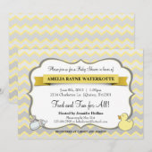 Moderne Zickzack Baby-Tier-Baby-Duschen-Einladung Einladung (Vorne/Hinten)