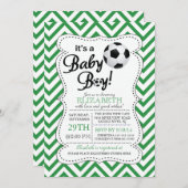 Moderne Zickzack Babysoccer-Dusche Einladung (Vorne/Hinten)