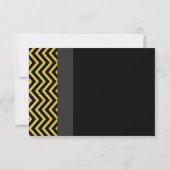 Moderne Zickzack Black & Gold Tischnummer Card (Rückseite)
