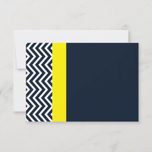 Moderne Zickzack Blue & Yellow Tischnummer Card (Rückseite)