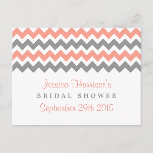 Moderne Zickzack Brautparty-Rezeptionskarten Postkarte (Vorderseite)