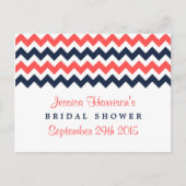 Moderne Zickzack Brautparty-Rezeptionskarten Postkarte (Vorderseite)