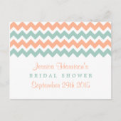 Moderne Zickzack Brautparty-Rezeptionskarten Postkarte (Vorderseite)