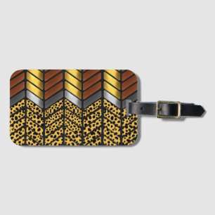 Moderne Zickzack-Chevron-Gepard-Tierdruck Gepäckanhänger