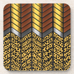 Moderne Zickzack-Chevron-Gepard-Tierdruck Getränkeuntersetzer