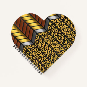 Moderne Zickzack-Chevron-Gepard-Tierdruck Notizblock