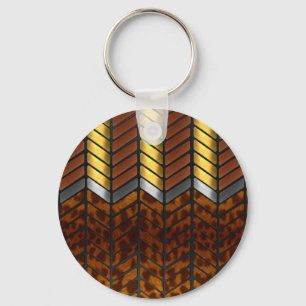 Moderne Zickzack-Chevron-Jaguar-Tierdruck Schlüsselanhänger