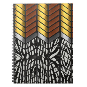 Moderne Zickzack-Chevron-Zebra-Tierdruck Notizblock