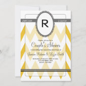 Moderne Zickzack Einladung mit Monogramm (Vorderseite)