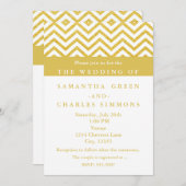 Moderne Zickzack Einladungen für Hochzeiten in Wei (Vorne/Hinten)