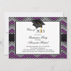 Moderne Zickzack Graduate Tassel Graduation Party Einladung