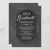 Moderne Zickzack Graduierungspartei Chalkboard Einladung (Vorne/Hinten)