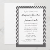 Moderne Zickzack Hochzeitseinladung - Graue Einladung (Vorne/Hinten)