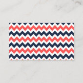Moderne Zickzack Hochzeitskollektion Navy & Coral Begleitkarte (Rückseite)