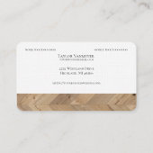 Moderne Zickzack Holzmuster-Visitenkarten Visitenkarte (Rückseite)