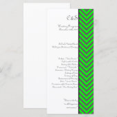 Moderne Zickzack Neon Green/Gray Hochzeitsprogramm Programm (Vorne/Hinten)