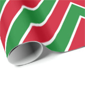 Moderne Zickzack Streifen Rot Grün Weihnachten Geschenkpapier (Rolleneckpunkt)
