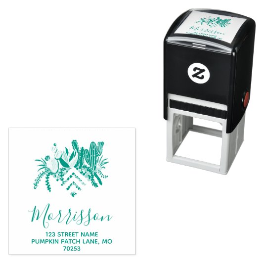 Moderne Zickzack Sukkulente & Kakteen Permastempel (Beispiel)