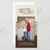 Moderne Zickzack Weihnachtsfotokarten (4x8) Feiertagskarte (Vorne/Hinten)