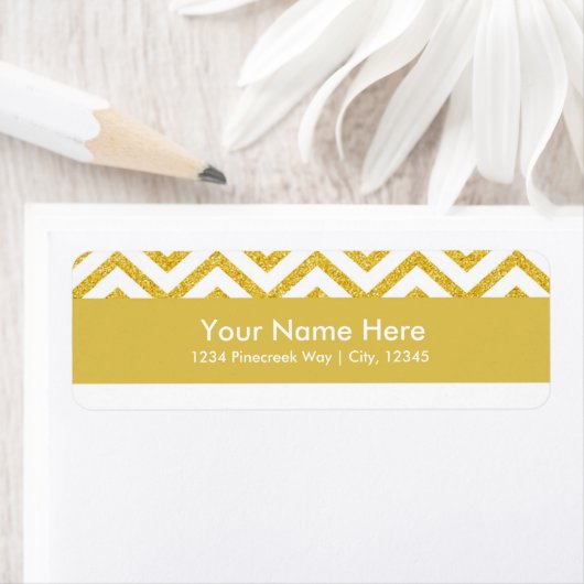 Moderne Zickzack Weiß-u. Goldelegante (Insitu)