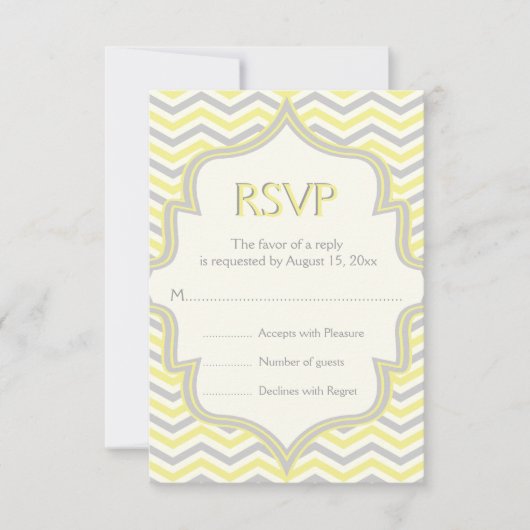 Moderne Zickzack Zackenzackhochzeit RSVP (Vorderseite)