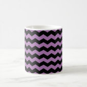 Moderne Zickzack ZigZag Black and Lavender Lila Kaffeetasse (Mittel)
