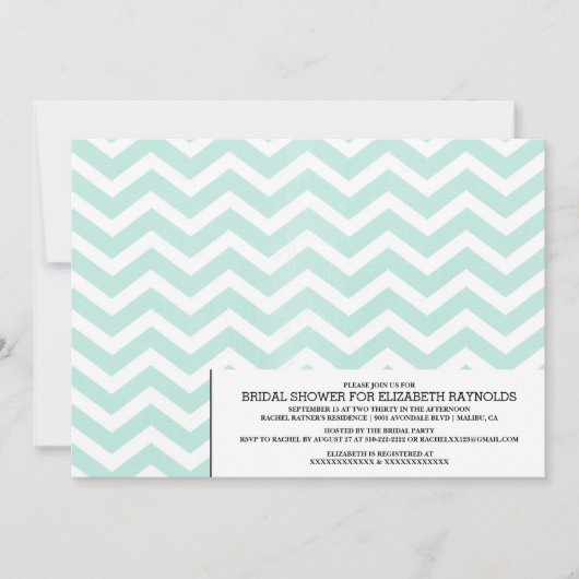 Moderne Zickzack Zigzag Bridal Dusche Einladungen (Vorderseite)
