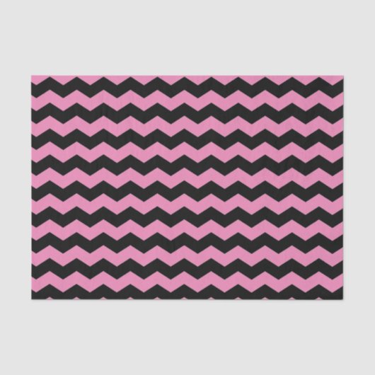 Moderne Zickzack Zigzag Schwarz/Rosa Muster Seidenpapier (Vorderseite)