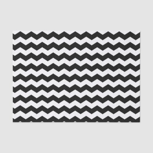 Moderne Zickzack Zigzag Schwarz-Weiß-Muster Seidenpapier (Vorderseite)