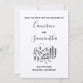 Moderne Ziel Camping Hochzeit speichern das Datum Save The Date (Vorderseite)