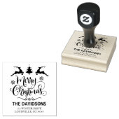 Moderne Zierschrift Frohe Weihnachtsschrift Monogr Gummistempel (Stempel)